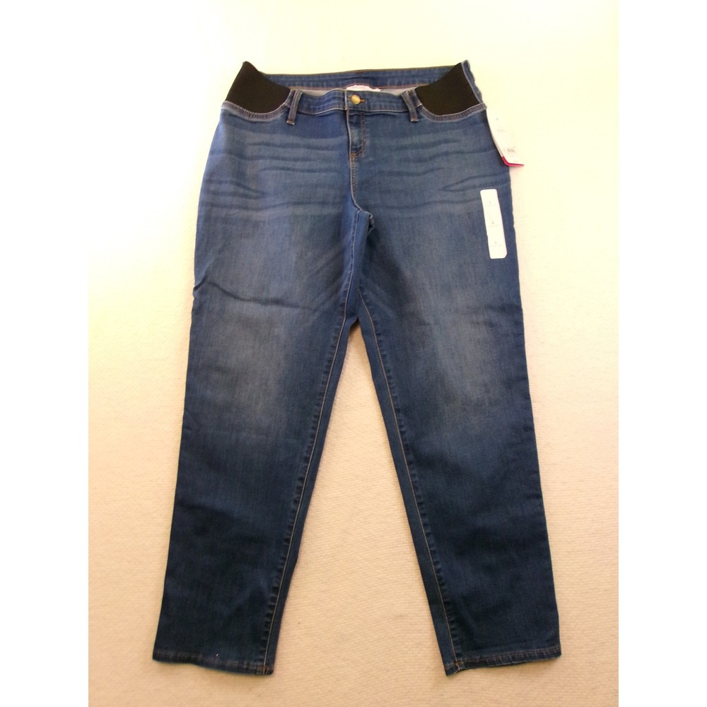 Ingrid & Isabel Maternity Straight Leg Jeans Medium Wash Blue‎ Size L NWT